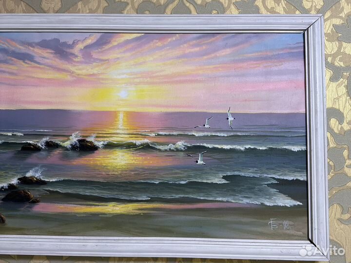 Картина маслом на холсте пейзаж морской