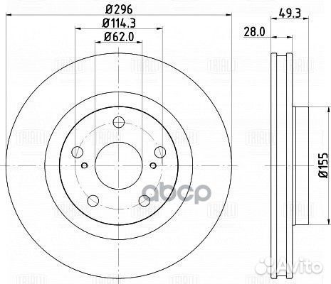 Диск торм. для а/м Toyota Camry (06) /RAV 4 (06)