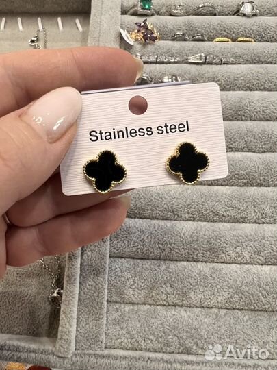 Серьги из медицинской стали, иглы из серебра 925