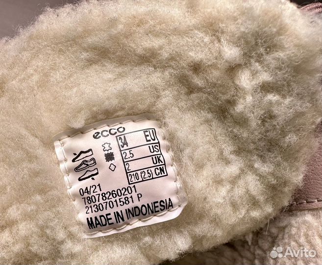 Ботинки зимние ecco 34