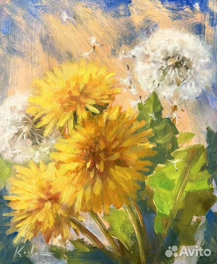 Картина маслом Солнечные одуванчики