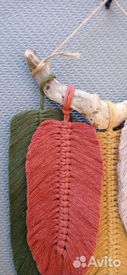 Макраме панно Листья