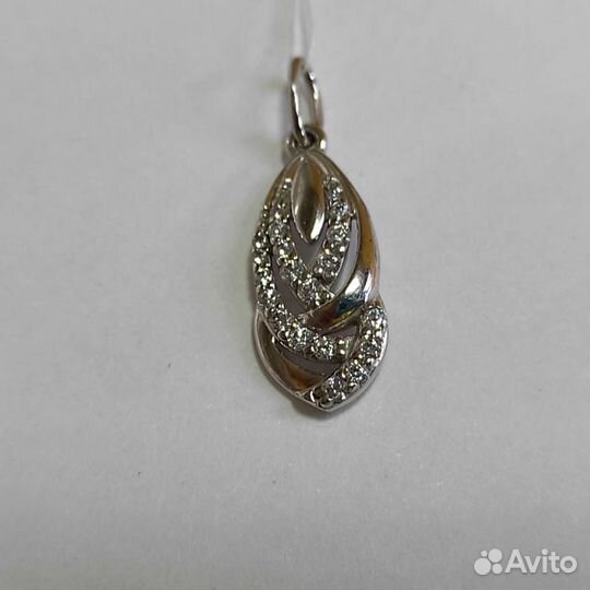 Подвеска из белого золота 585 пробы с фианитами