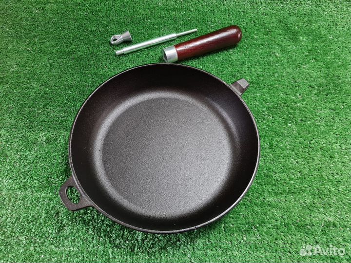 Сковорода чугунная со съёмной ручкой 26см