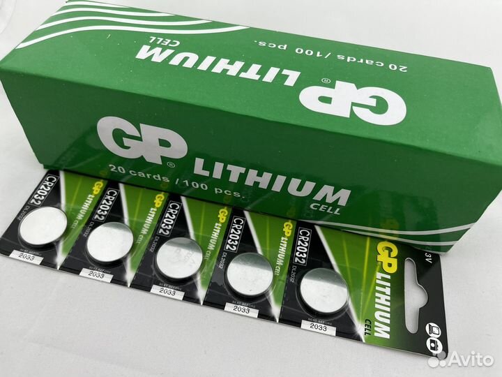 GP Lithium CR2032 5 шт в уп. - батарейки таблетки