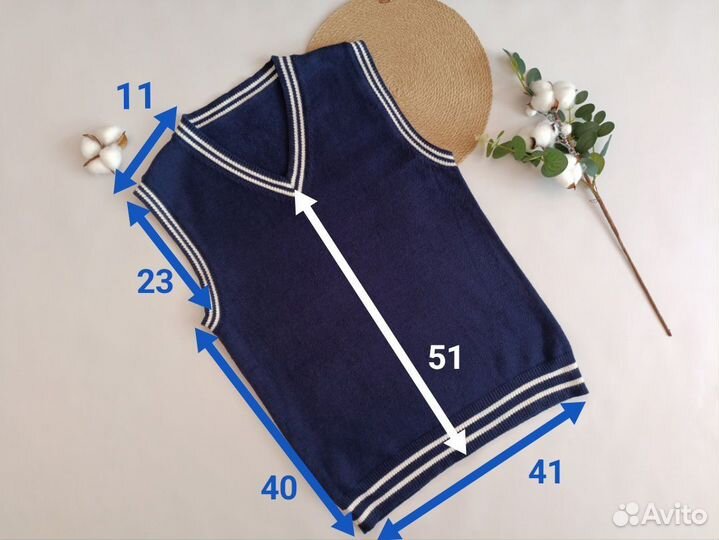 Жилет женский синий вискоза 44 46 оверсайз