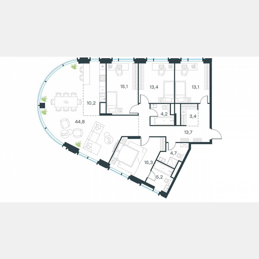 5-к. квартира, 143,1 м², 19/19 эт.