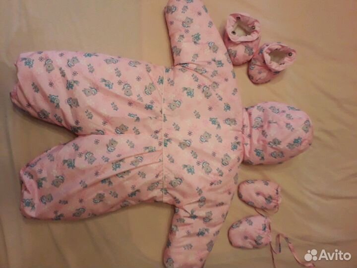 Комбинезон 2 в 1 (зимний и демисезонный) р.62-68