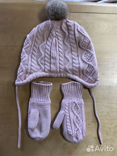 Комплект h&m 92 шапка и варежки