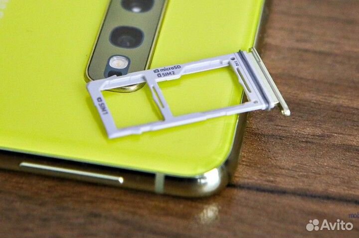 Лоток симкарты Samsung S10e желтый
