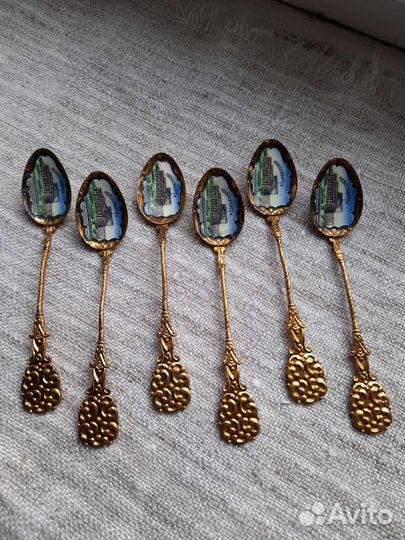 Ложки/Новосибирск/эмаль/позолота
