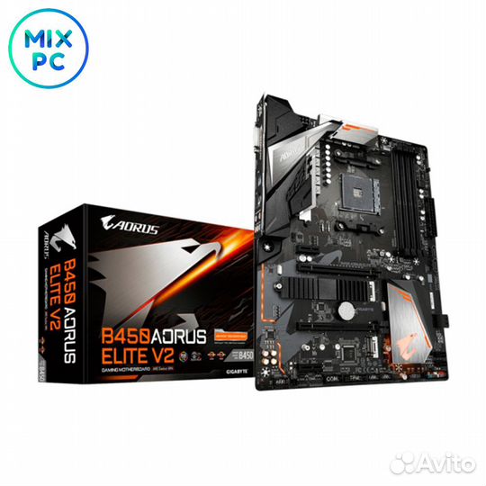 Материнская плата AM4 Gigabyte B450 aorus elite V2
