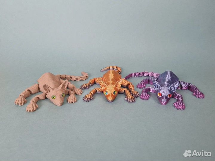 Котенок сфинкс подвижный на 3D принтере