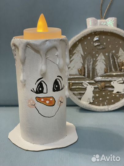 Новогодние сувениры поделки подсвечник и шар