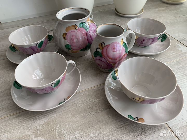 Бронь Чайный сервиз фарфор пионы