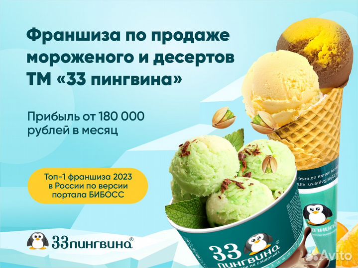 Франшиза кафе - мороженое, кофе «33 пингвина»