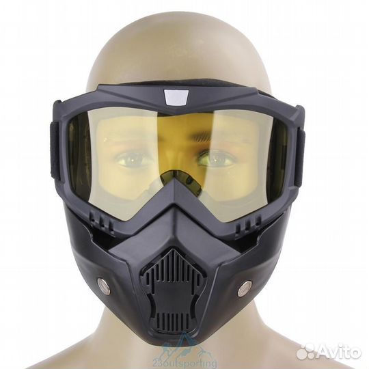Маска очки со съемным забралом GXT V3, желтая