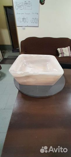 Мойка из розового оникса