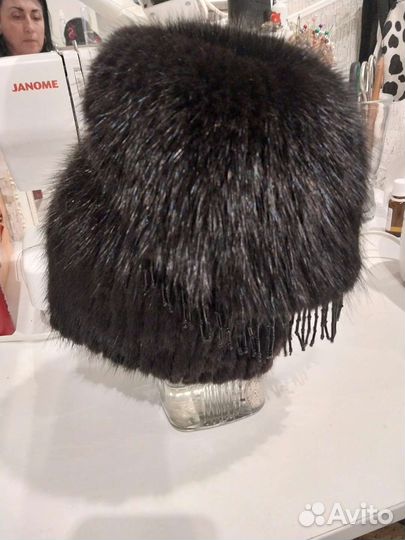 Шапка женская норковая вязанная