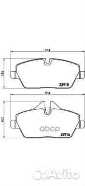 Колодки тормозные дисковые перед P06034 Brembo