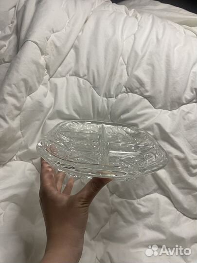 Хрустальный поднос с делениями