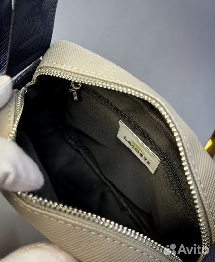 Сумка Lacoste мужская через плечо бежевая новая