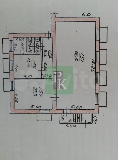 Помещение свободного назначения, 55 кв. м