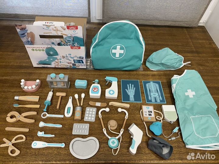 Деревянный набор доктора (36 предметов)