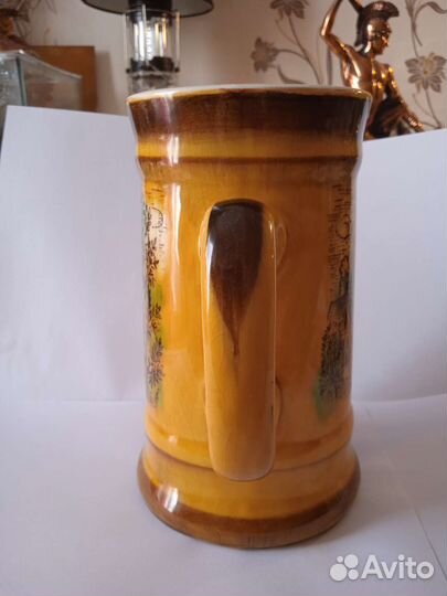 Кружка пивная 60е,ссср1литр,В 19см.Редкость фарфор