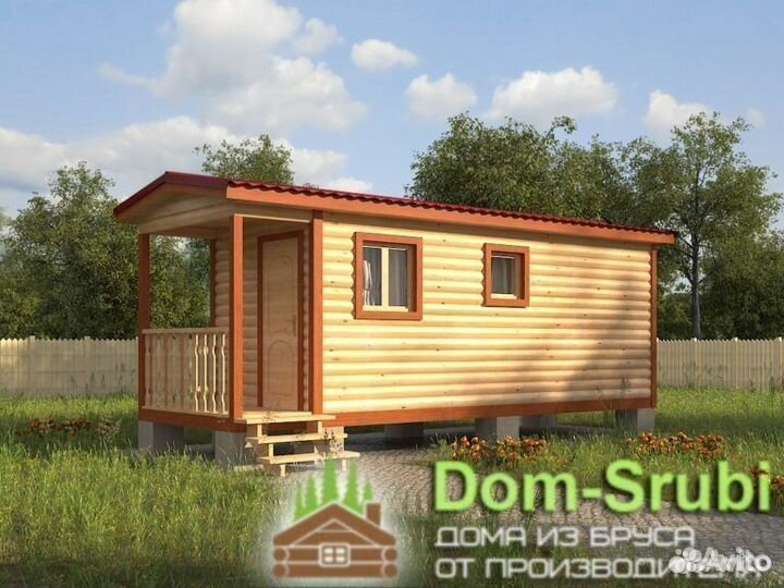 Кириллов. Мобильная баня из бруса бм-6 (2.30х7)