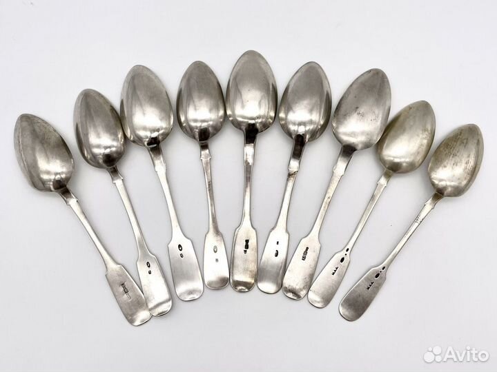 Набор столовых ложек 9 шт. Серебро 84 пр, 630 г