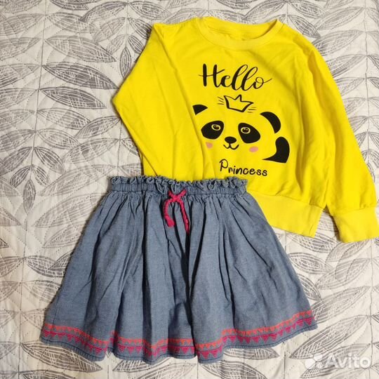 Юбка для девочки 4-5 лет свитшот в подарок