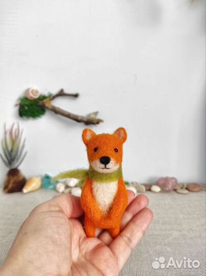 Лисенок игрушка из шерсти