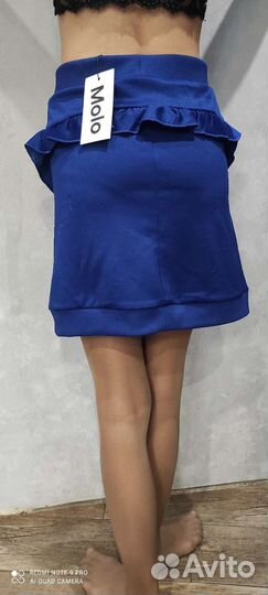 Юбка карандаш новая синяя
