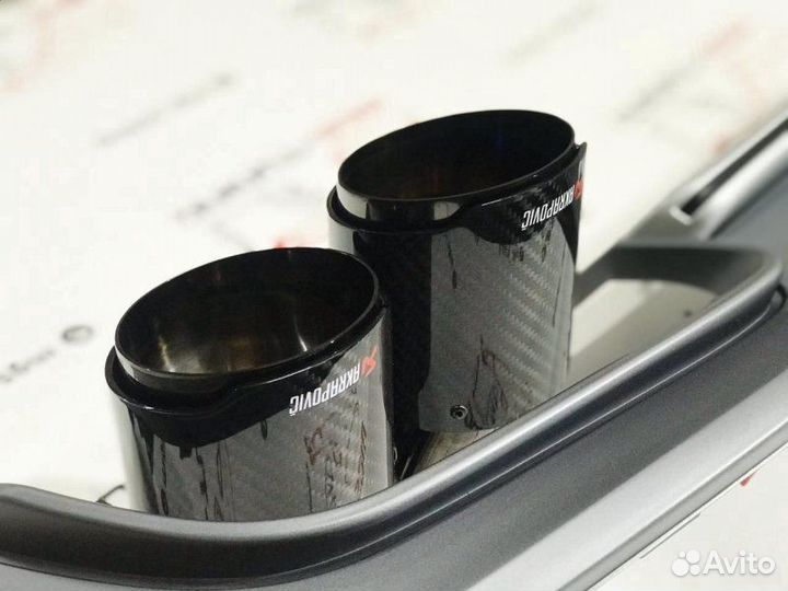 Диффузор + Black Akrapovic Audi A4 B8 под S-Line