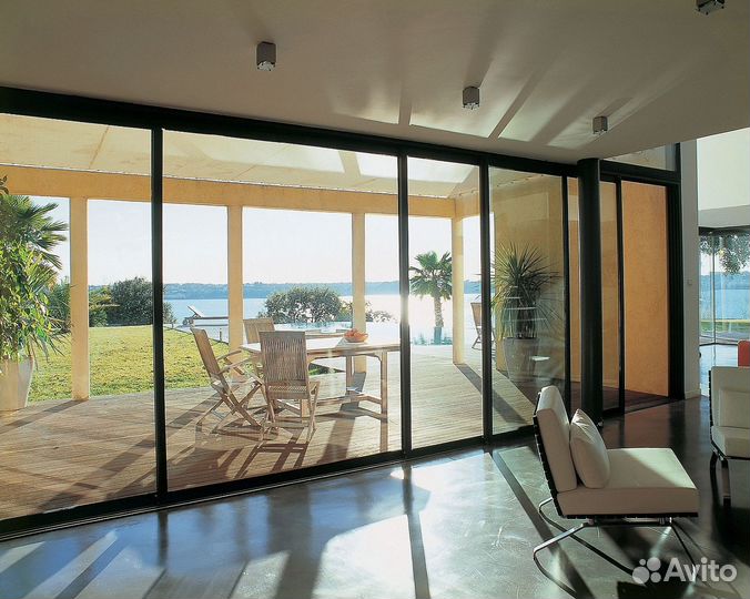 Алюминиевые раздвижные двери для беседки