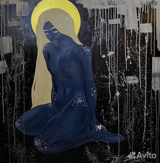 Картина акрилом на холсте с подрамником, 100х100