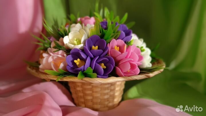 Корзинка крокусов - мыло ручной работы