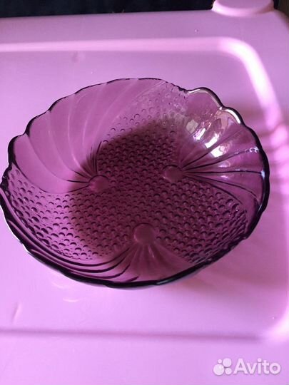 Салатница цветное стекло СССР