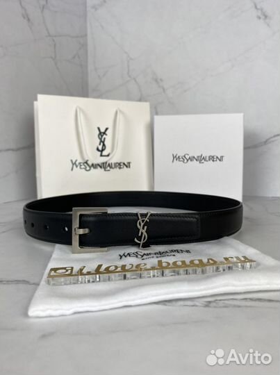 Ремень YSL Monogram 3 см из натуральной кожи