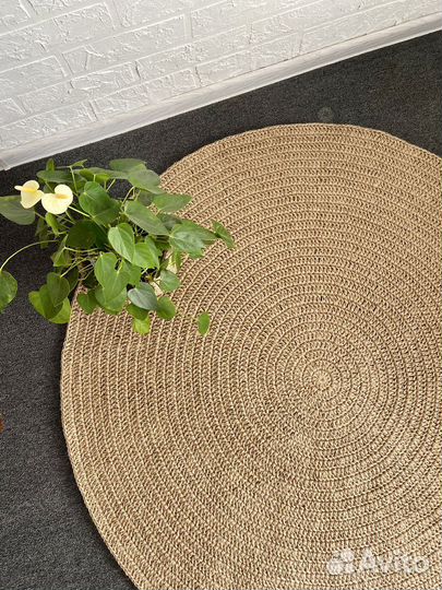 Ковер из джута круглый 125см