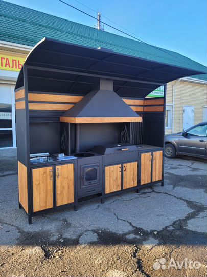 Мангальная зона, мангал 8 мм, казан, гриль