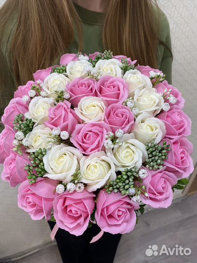 Букет из мыльных роз