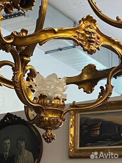 Люстра старинная бронза Франция