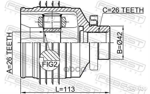 ШРУС внутренний правый 26X42X26 hyundai santa F