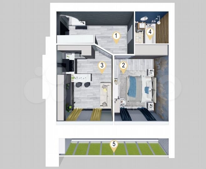 1-к. квартира, 49,2 м², 3/9 эт.