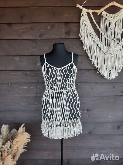 Платье сетка макраме