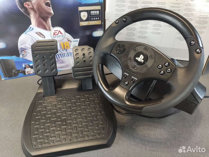 Sony PS4 slim 1tb + руль + 2 геймпада