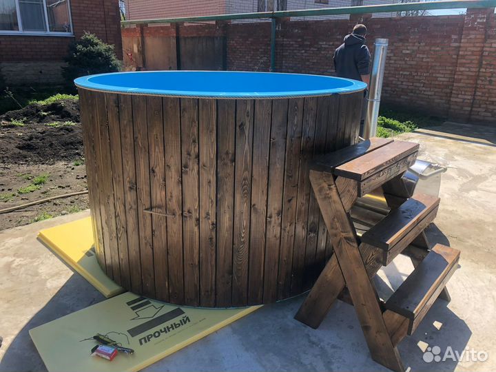 Банный чан, купель на дровах