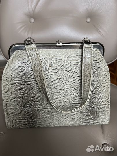 Сумка радикюль, кожа, винтаж 79-е гг, СССР